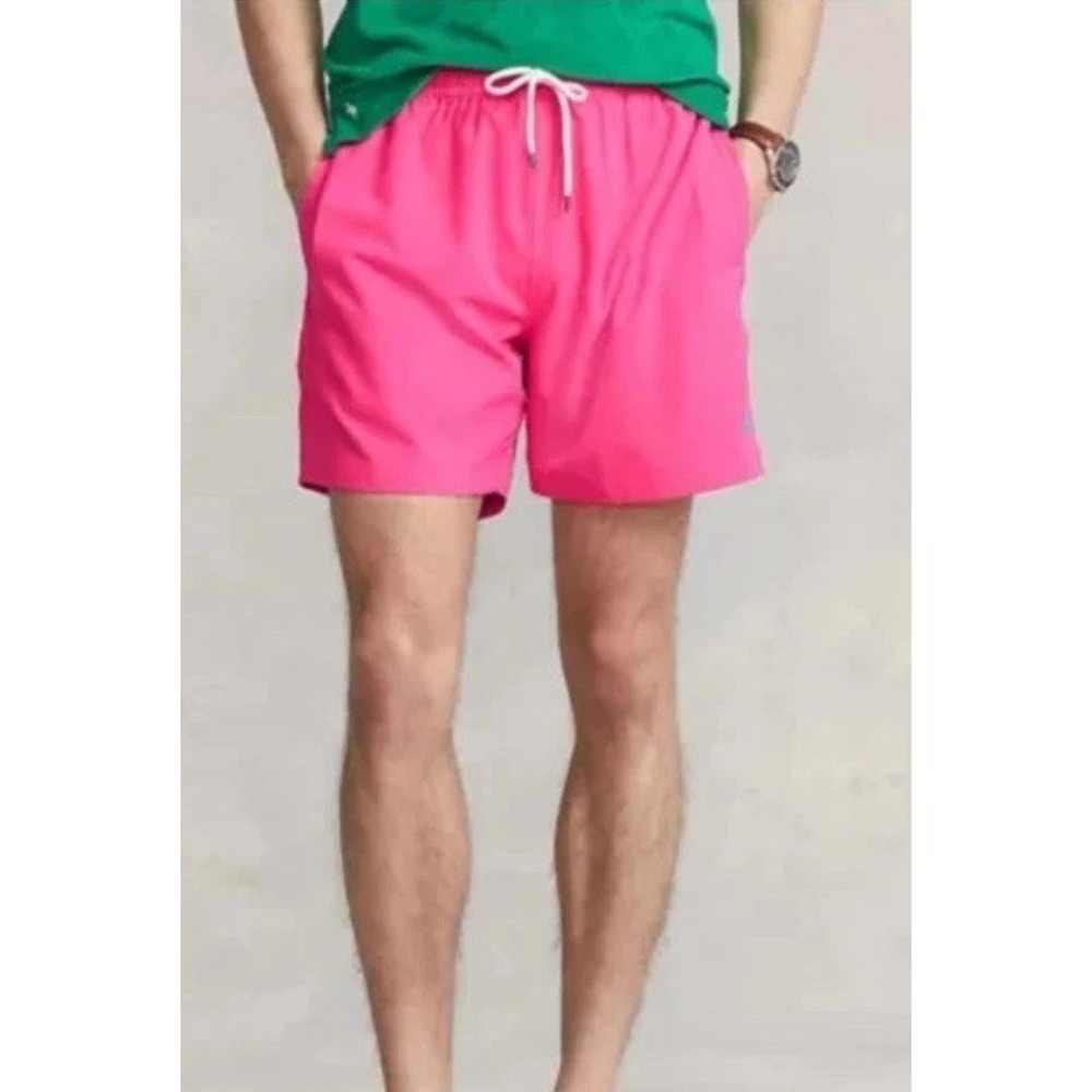 Mens Big & Tall POLO RALPH LAUREN TRAVELER SWIM BOXER Trunks PINK NWT 5XB
